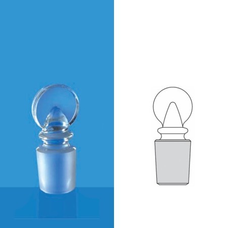Borosil 10/19 Glass Stopper ISO/DIN Penny Head 8100A10 image-1