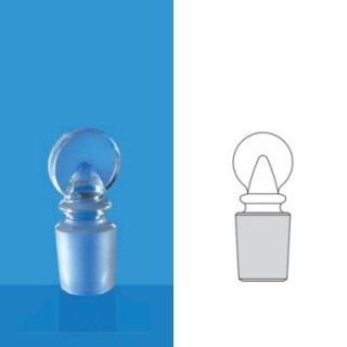 Borosil 12/21 Glass Stopper ISO/DIN Penny Head 8100A12 image-1