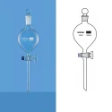 Borosil 125ml Globe Shape Separating Funnel Glass Stopcock 6340017 image-1