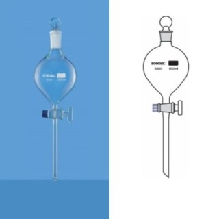 Borosil 1000ml Globe Shape Separating Funnel 6340029 image-1