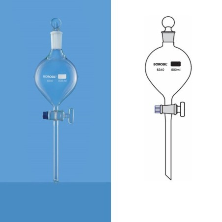 Borosil 5000ml Globe Shape Separating Funnel 6340033 image-1