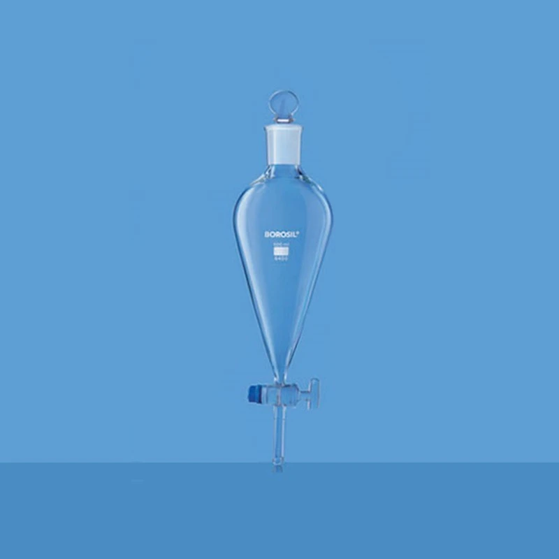  Borosil 125ml Pear Shape Separating Funnel Glass Stopcock 6400017 image-2