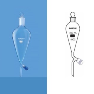 Borosil 500ml Pear Shape Separating Funnel 6402024 image-1