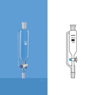 Borosil 100ml Pressure Equilising Cylindrical Funnel PTFE 6405016 image-1