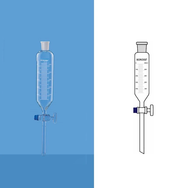 Borosil 250ml Dropping Funnel Graduated Glass Stopcock 6408021 image-1