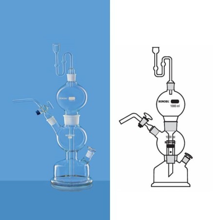 Borosil 500ml Gas Generator Apparatus Kipps 6550024 image-1