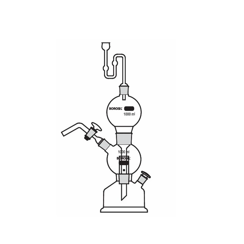  Borosil 1000ml Gas Generator Apparatus Kipps 6550029 image-3