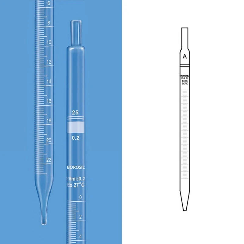 Borosil 1ml Serological Pipettes Class B White Marking 7082P11 image-1