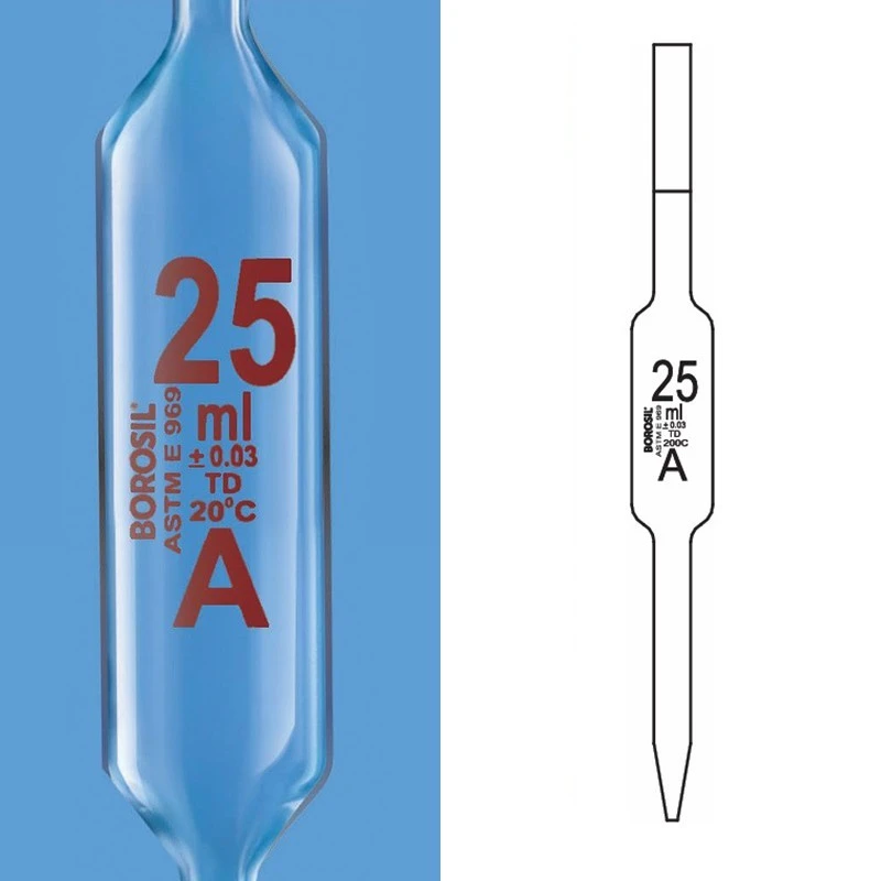 Borosil 50ml Volumetric Pipettes Class A ASTM Calibration 7101012 image-1