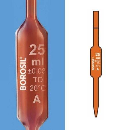 Borosil 10ml Volumetric Pipettes Class A Amber 7106006 image-1