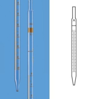 Borosil 1ml Mohr Pipettes NABL Certified Class A 2030P01 image-1