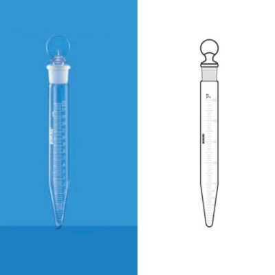 Borosil 50ml Graduated Centrifuge Tube I/C Glass Stopper 8084012 image-1