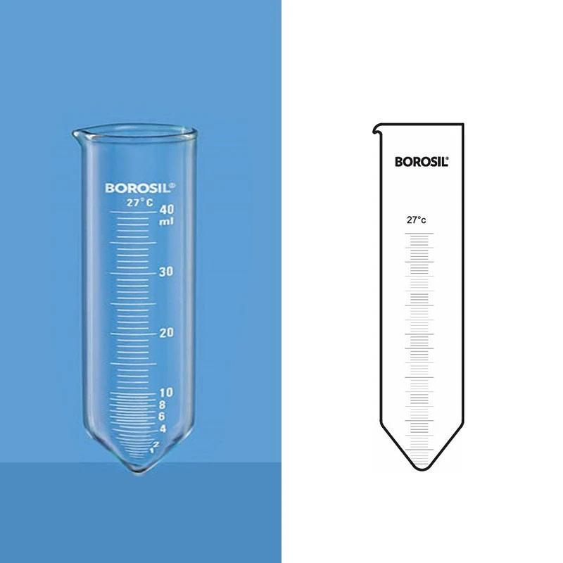 Borosil 40ml Centrifuge Tube Graduated Short Conical 8340011 image-1