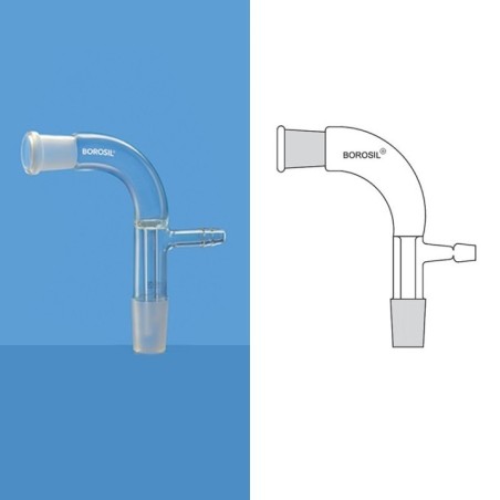 Borosil 19/26 Receiver Bent Adapter With Vacuum Connection 8830619 image-1
