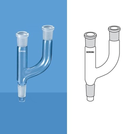 Borosil 14 / 23 Multiple Adapter With Two Parallel Necks 8831614 image-1
