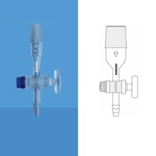 Borosil 19 / 26 Adapter Straight Cone With Stopcock 8854019 image-1