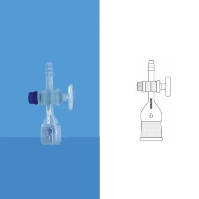 Borosil 24 / 29 Adapter Straight Socket With Stopcock 8855024 image-1