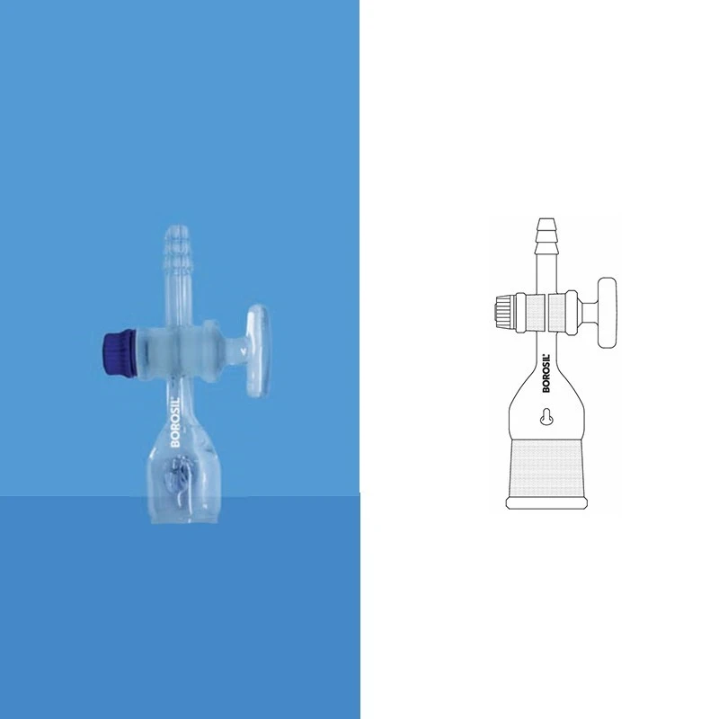 Borosil 24 / 29 Adapter Straight Socket With Stopcock 8855024 image-1