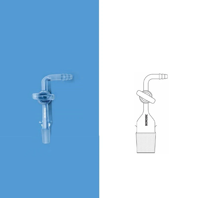 Borosil 19 / 26 Adapter Bent Cone With Stopcock 8856019 image-1