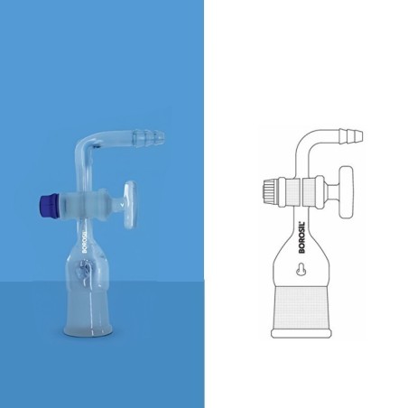 Borosil 19 / 26 Adapter Bent Socket With Stopcock 8857019 image-1
