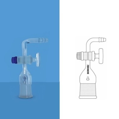 Borosil 34 / 35 Adapter Bent Socket With Stopcock 8857034 image-1