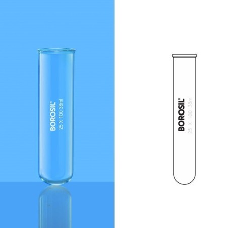 Borosil 27 ml Test Tubes With Rim 9800U06 image-1