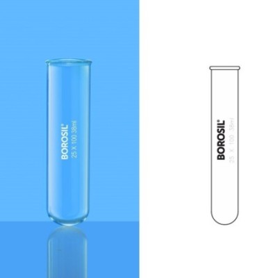 Borosil 55 ml Test Tubes With Rim 9800U08 image-1