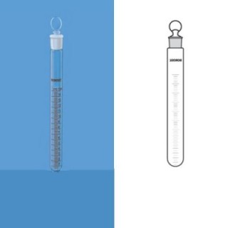 Borosil 10 ml Graduated Test Tubes With I/C Glass Stopper 9830006 image-1