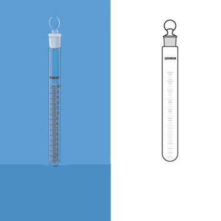 Borosil 30 ml Graduated Test Tubes With I/C Glass Stopper 9830010 image-1