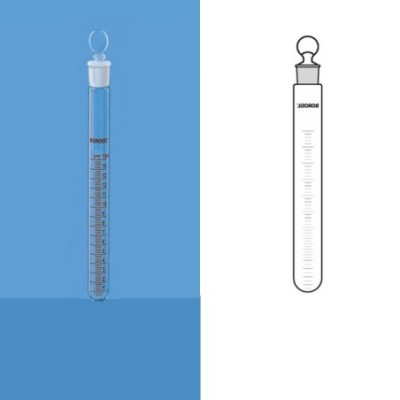 Borosil 100 ml Graduated Test Tubes With I/C Glass Stopper 9830016 image-1