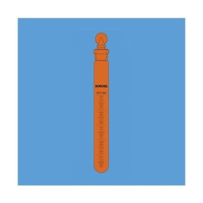 Borosil 30ml Graduated Test Tubes I/C Glass Stopper Amber 9831010 image-1