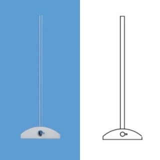 Borosil 6 x 450 (mm) Glass Stirrer Rod With PTFE Blade 9860071 image-1