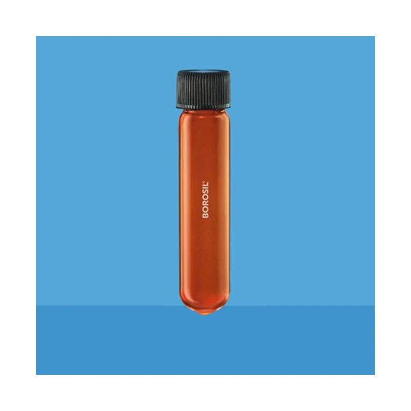 Borosil 10ml Round Bottom Culture Tubes Amber PP Cap 9901006 image-1
