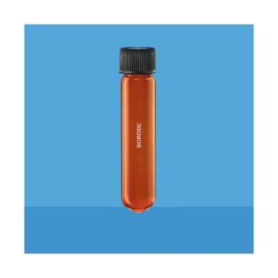 Borosil 60ml Round Bottom Culture Tubes Amber PP Cap 9901013 image-1