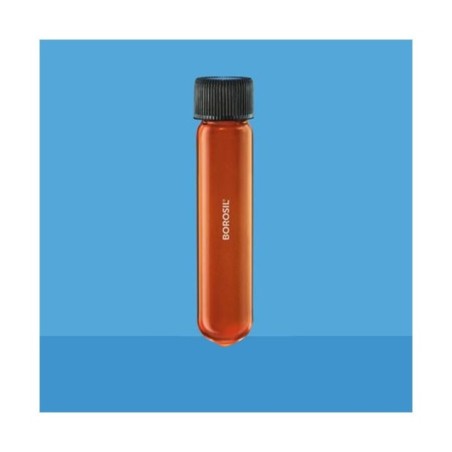 Borosil 38x200mm Round Bottom Culture Tubes Amber PP Cap 9901018 image-1