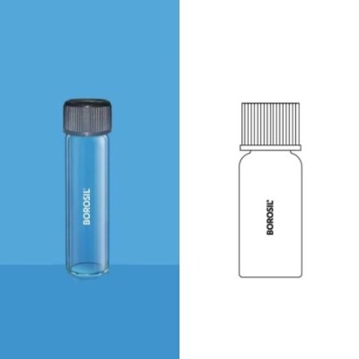 Borosil 15 ml Flat Bottom Culture Tubes Clear With PP Cap 9910007 image-1