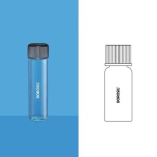 Borosil 30 ml Flat Bottom Culture Tubes Clear With PP Cap 9910010 image-1