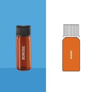 Borosil 15 ml Flat Bottom Culture Tubes Amber With PP Cap 9911007 image-1