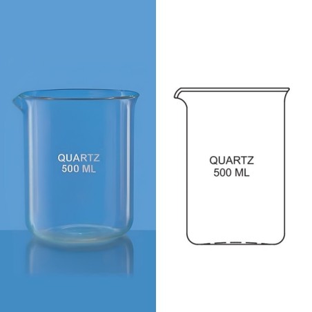 Borosil 500 ml Quartz Low Form Beaker With Spout 1002024 image-1