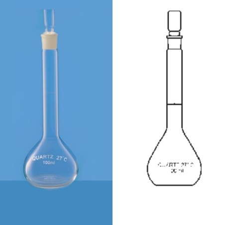 Borosil 50ml Quartz Volumetric Flask I/C Quartz Stopper 5644012 image-1