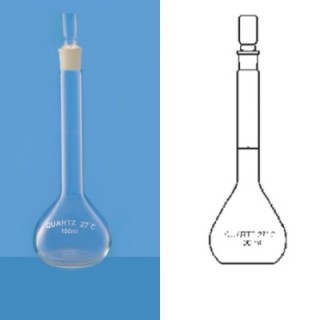 Borosil 100ml Quartz Volumetric Flask I/C Quartz Stopper 5644016 image-1
