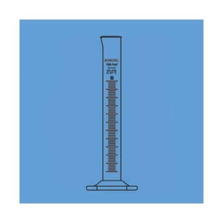 Borosil 100ml Quartz Measuring Cylinder With Spout Class B 3028016 image-1