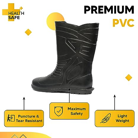 health-safe-gum-boot-for-men-28-5cm-height-flexible-pvc-puncture-tear-resistant-anti-static-anti-slip-industrial-labour-worker-purpose-super-safety-unisex-gumboot-size-9-black