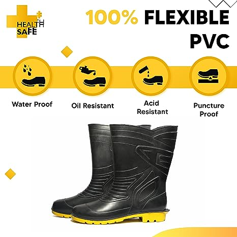 health-safe-gum-boot-for-men-28-5cm-height-flexible-pvc-puncture-tear-resistant-industrial-labour-worker-purpose-super-safety-unisex-gumboot-with-socks-lining-size-10-black-yellow