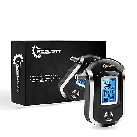 Buy Robustt Alcohol Tester Black Advance Digital LCD Display Portable  Breathalyzer With 5 Mouthpieces MODEL-2 (Pack Of 1)-Envmart