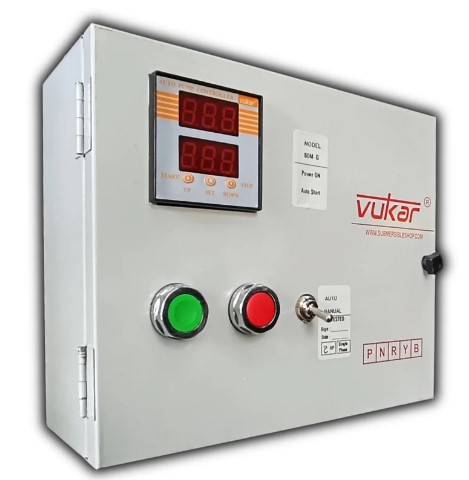 Buy Vukar Power On Digital Single Phase Motor Auto Starter Borewell  Submersible Panel Board 2.0 Power With Dry Run And Overload Protection And  Cyclic Timer (BOM-G4) 